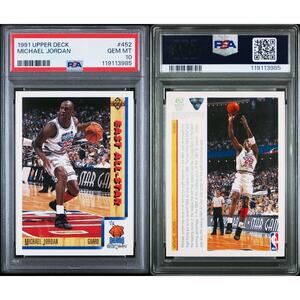 1991 UPPER DECK #452 MICHAEL JORDAN PSA 10 GEM MINT CHICAGO BULLS BASKETBALL